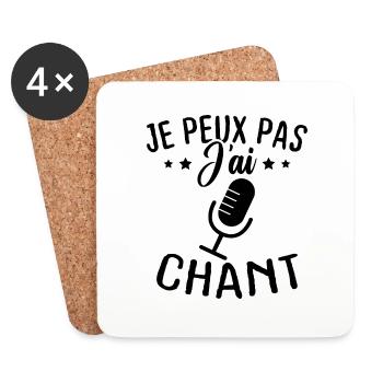 Je peux pas j ai chant - Dessous de verre (lot de 4) - blanc - Devant