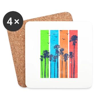 Palimers Colotiers summer beach - Coasters (set of 4) - white - Front
