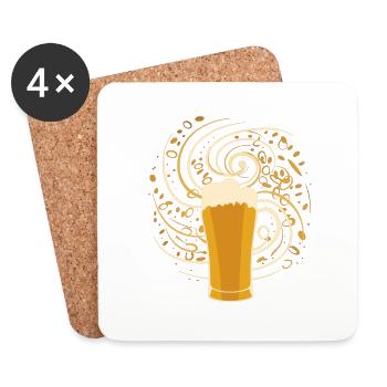 Motif de bière artisanale cool - Dessous de verre (lot de 4) - blanc - Devant