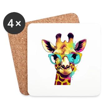 Aliz die Giraffe - Untersetzer (4er-Set) - Weiß - Vorne