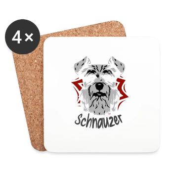 Shnauzer Dog - Coasters (set of 4) - white - Front