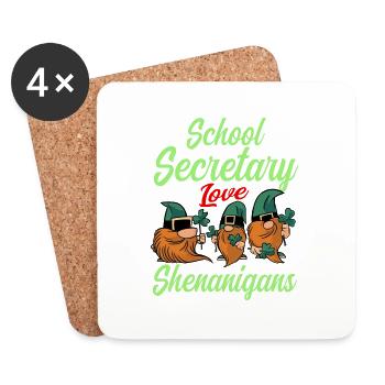 La secrétaire de l’école adore les manigances de la Saint-Patrick - Dessous de verre (lot de 4) - blanc - Devant