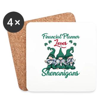 Financial Planner St. Patrick's Day - Coasters (set of 4) - white - Front