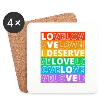 Gay Pride Parade LGBTQ+ Rainbow Flag Body Positive - Untersetzer (4er-Set) - Weiß - Vorne