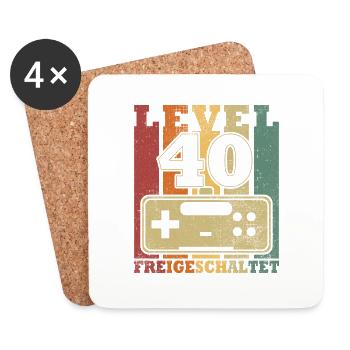 Level 40 Unlocked - Coasters (set of 4) - white - Front
