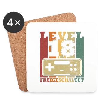 Level 18 Freigeschaltet - Untersetzer (4er-Set) - Weiß - Vorne