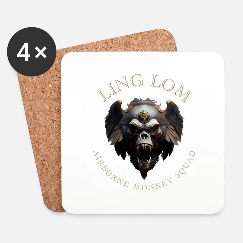 LING LOM - Airborne Monkey Squad - Untersetzer (4er-Set) - Weiß