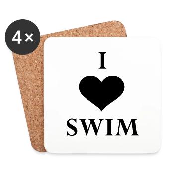 Triathlon Natation Bike Run Marathon - Dessous de verre (lot de 4) - blanc - Devant