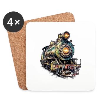The steam locomotive was a technological innovation - Coasters (set of 4) - white - Front