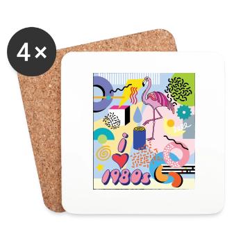 1980s Memphis design - Coasters (set of 4) - white - Front