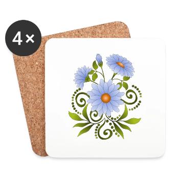 Flowers - Coasters (set of 4) - white - Front