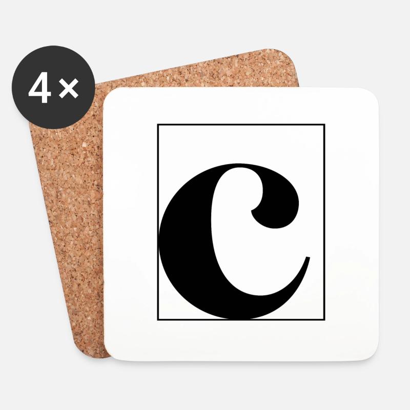 Buchstaben-Alphabet c - Untersetzer (4er-Set) - Weiß