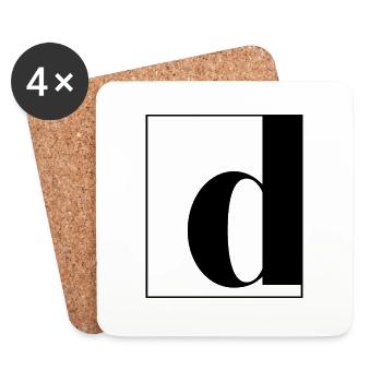 Letter alphabet d - Coasters (set of 4) - white - Front
