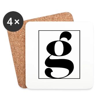 Lettre alphabet g - Dessous de verre (lot de 4) - blanc - Devant