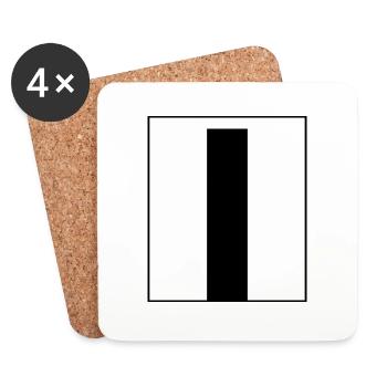 Letter alphabet l - Coasters (set of 4) - white - Front