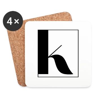 Buchstabenalphabet k - Untersetzer (4er-Set) - Weiß - Vorne