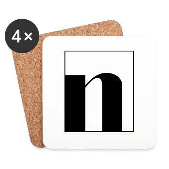 Buchstaben-Alphabet n - Untersetzer (4er-Set) - Weiß - Vorne