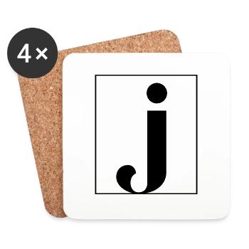 Letter alphabet j - Coasters (set of 4) - white - Front