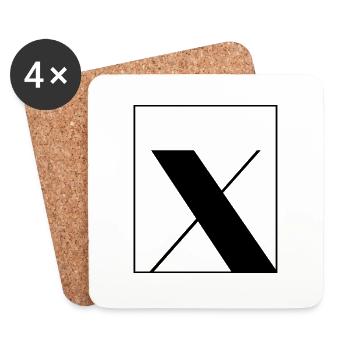 Letter alphabet x - Coasters (set of 4) - white - Front