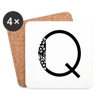 Buchstabe Q - Untersetzer (4er-Set) - Weiß - Vorne