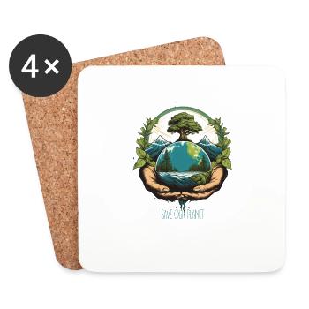 Sauver l’environnement Héros de la protection de l’environnement Activiste pour le climat - Dessous de verre (lot de 4) - blanc - Devant