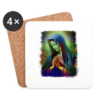 Holly Mary Maria Madonna Mariana Virgin Mary Holy - Coasters (set of 4) - white - Front