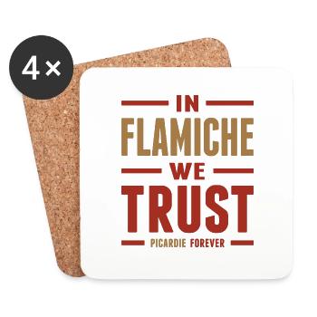 In Flamiche we trust - Dessous de verre (lot de 4) - blanc - Devant