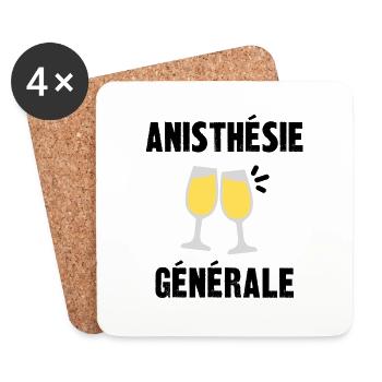 anisthésie générale - Dessous de verre (lot de 4) - blanc - Devant