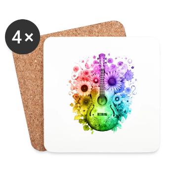 Hippie soul groovy Summer time Good vibes 70s 80s - Coasters (set of 4) - white - Front