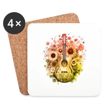 Hippie soul groovy Summer time Good vibes 70s 80s - Coasters (set of 4) - white - Front
