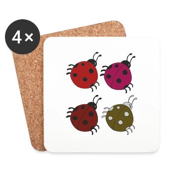 marienkäfer 4er pack - Untersetzer (4er-Set) - Weiß - Vorne