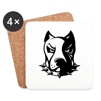 Hund - Untersetzer (4er-Set) - Weiß - Vorne