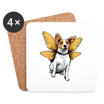Billy le chien papillon - Dessous de verre (lot de 4) - blanc - Devant