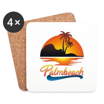 Palmbeach Sunset Design - Coasters (set of 4) - white - Front