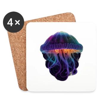 Galaxy Qualle - Untersetzer (4er-Set) - Weiß - Vorne