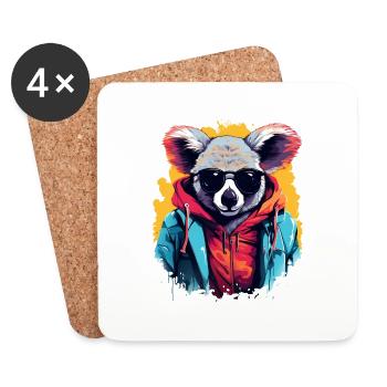 Street style koala bear | Koala lovers - Coasters (set of 4) - white - Front