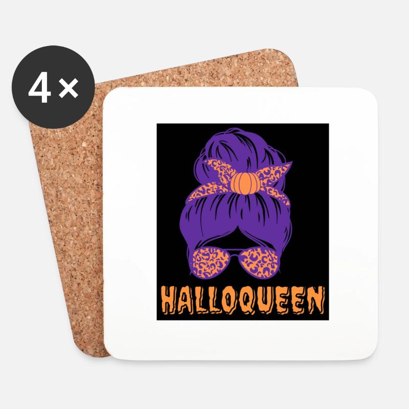 Halloqueen - Untersetzer (4er-Set) - Weiß