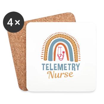 Telemetry Nurse Rainbow - Coasters (set of 4) - white - Front