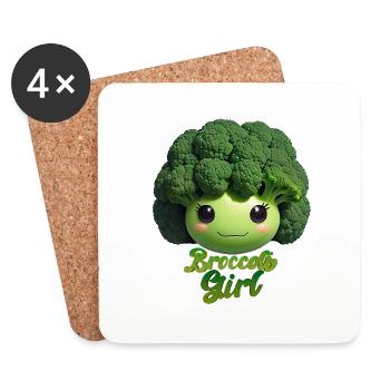 Broccoli Beauty Girl - Untersetzer (4er-Set) - Weiß - Vorne
