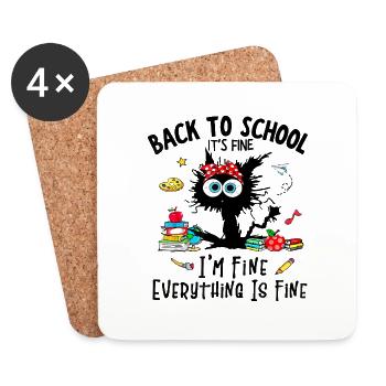 happy first day of school teacher back to school - Dessous de verre (lot de 4) - blanc - Devant