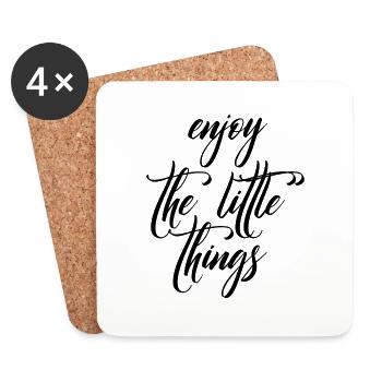 enjoy the little things - Untersetzer (4er-Set) - Weiß - Vorne
