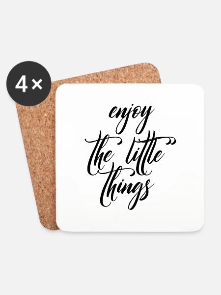 enjoy the little things - Untersetzer (4er-Set) - Weiß
