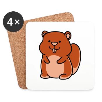 hamster - Untersetzer (4er-Set) - Weiß - Vorne