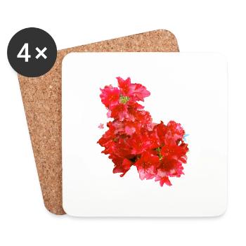 laurier-rose,fleur,lotus,vigne,floral,fleurs - Dessous de verre (lot de 4) - blanc - Devant