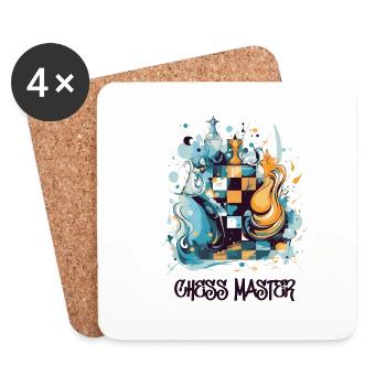 Chess Master - Dessous de verre (lot de 4) - blanc - Devant