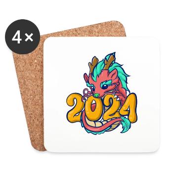 Chinese New Year Dragon China Asian I Gift - Coasters (set of 4) - white - Front