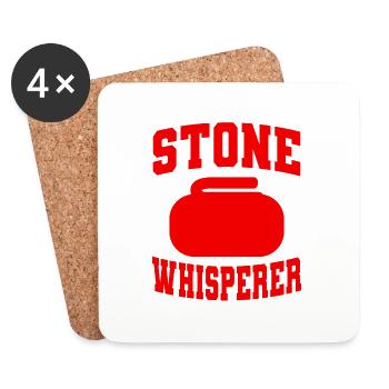Curling Stone Whisperer - Coasters (set of 4) - white - Front