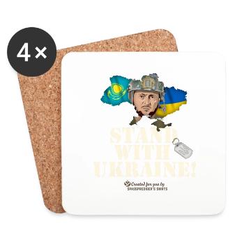Kazakhstan Ukraine - Dessous de verre (lot de 4) - blanc - Devant