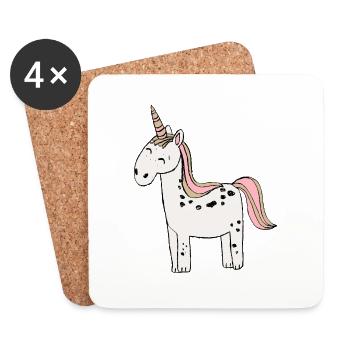 Licorne - Dessous de verre (lot de 4) - blanc - Devant