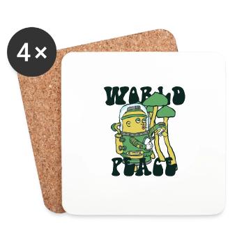420 World Peace Astronaut - Coasters (set of 4) - white - Front